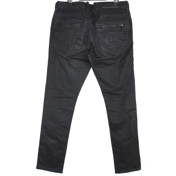 Rock Revival Mens 34 x 32 Lean Biker Skinny Jeans L572